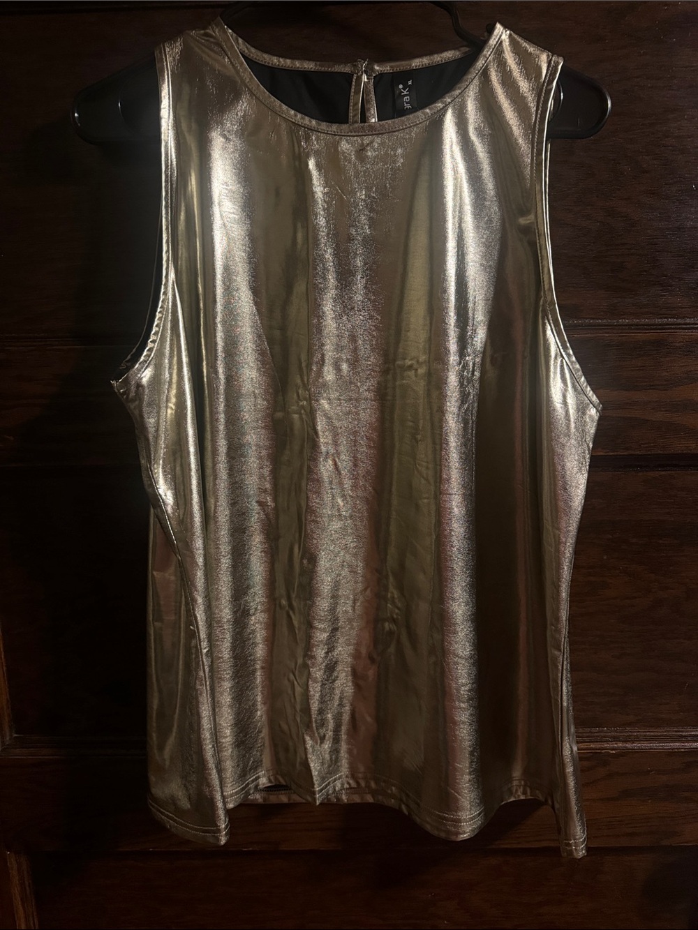Allegra K Metallic Gold Tank Top, NWT